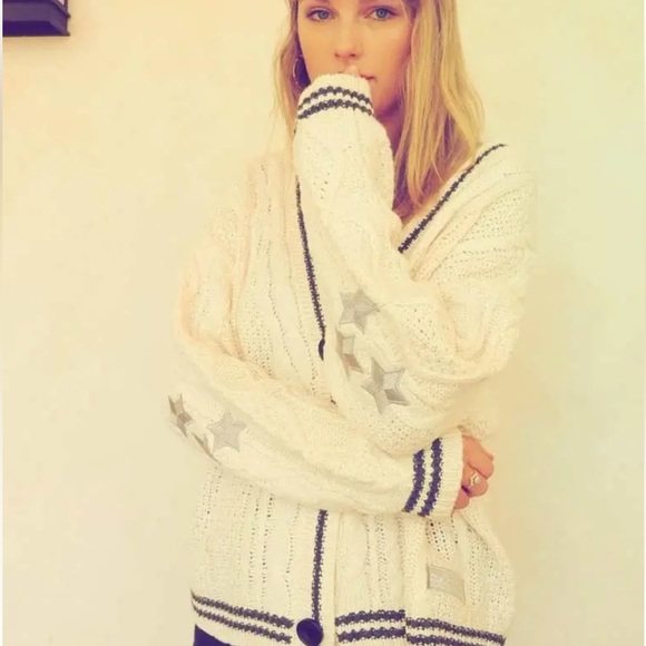 Sweaters - LAST 1! Cable Cream Star Cardigan made famous by Taylor Swift